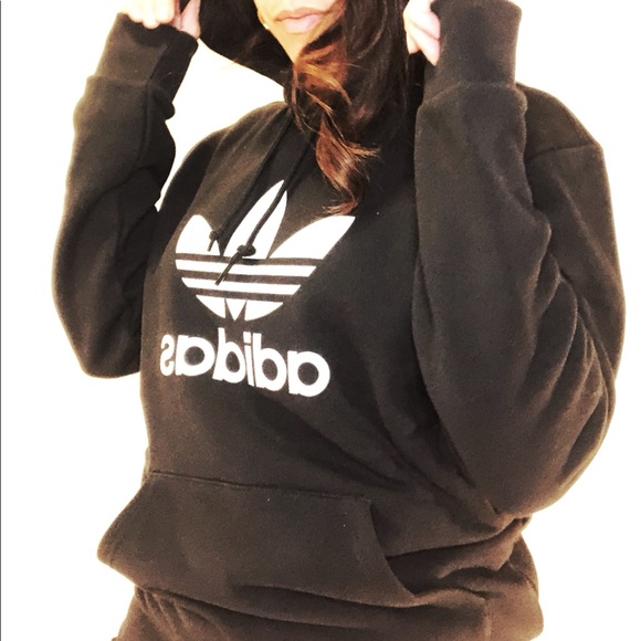 NWT, Classic Trefoil Adidas blk hoodie logo! - Picture 6 of 11